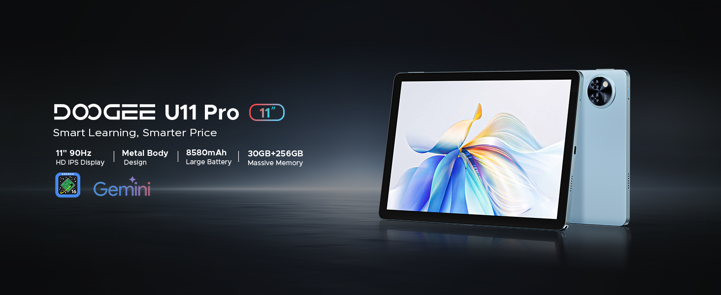 DOOGEE U11 Pro Android 16 Tablet, 11 inch Tablet with Gemini AI